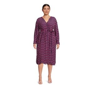 Terra & Sky Women's Plus Size Midi Shirt Dress